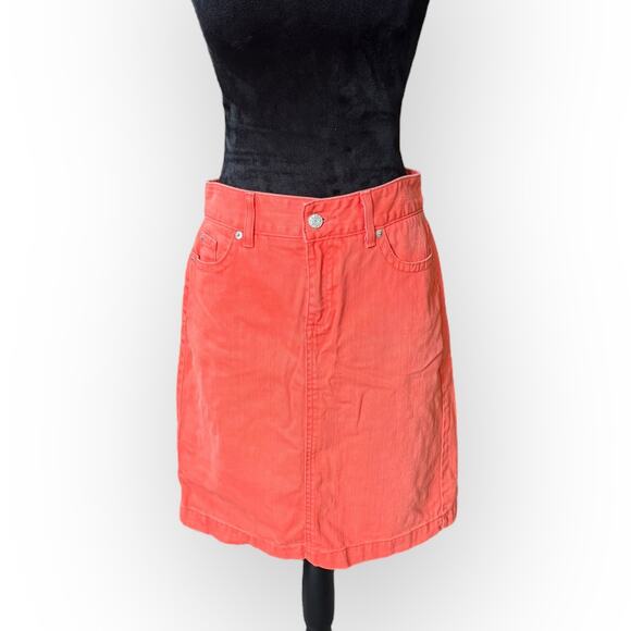 L.L. Bean Women's Orange Favorite Fit Straight Denim Pencil Skirt Size 6 - Picture 12 of 12